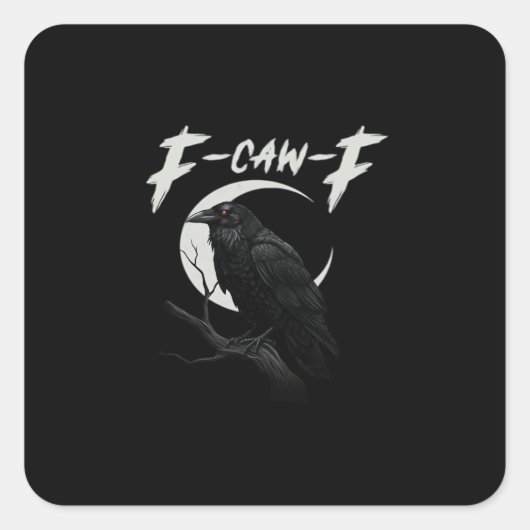 Sticker Carré Funny Crow Essential Creative Casual (Devant)