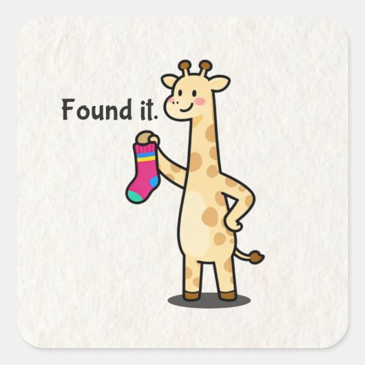 Sticker Carré Funny Cute Giraffe Aesthetic  (Devant)