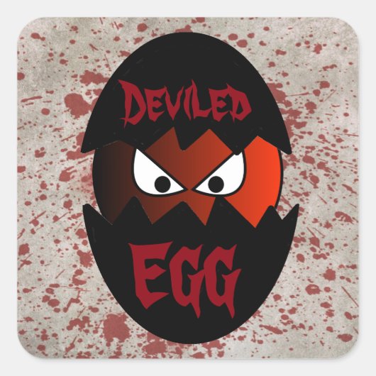 Sticker Carré Funny Deviled Egg (Devant)