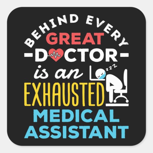 Sticker Carré Funny Exhaustit Assistant Médicale CMA (Devant)