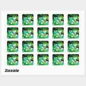 Sticker Carré Funny Flamants roses roses Faune (Feuille)