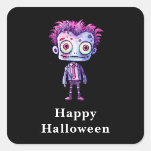 Sticker Carré Funny Frankenstein Monster Halloween Fun