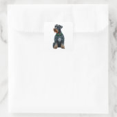 Sticker Carré Funny Giant Schnauzer en Sweat de Noël (Sac)