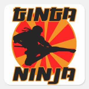 Sticker Carré Funny Ginga Ninja Ginger Red Hair Humour rousse