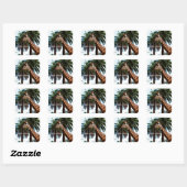 Sticker Carré Funny Giraffe Giving A Raspberry Birthday Sickers (Feuille)