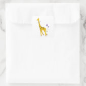 Sticker Carré Funny Giraffe Roller Patinage (Sac)