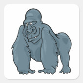 Sticker Carré Funny Gorilla Cool Bleu Ape Animal Design (Devant)