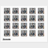 Sticker Carré Funny Great Dane Mantle de travail comptable (Feuille)