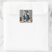 Sticker Carré Funny Great Dane Mantle de travail comptable (Sac)
