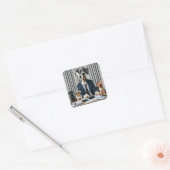 Sticker Carré Funny Great Dane Mantle de travail comptable (Enveloppe)