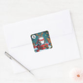 Sticker Carré Funny Grumpy Cat Christmas Design – Fat Cat (Enveloppe)