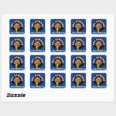 Sticker Carré Funny Hamster Thanksgiving (Feuille)