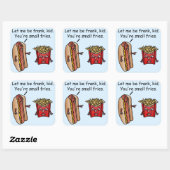 Sticker Carré Funny Hot Dog French Fries (Feuille)