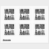 Sticker Carré Funny lab tech cite laboratoire technicien humour (Feuille)