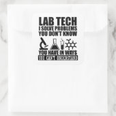 Sticker Carré Funny lab tech cite laboratoire technicien humour (Sac)