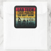 Sticker Carré Funny lab tech cite laboratoire technicien humour (Sac)