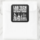 Sticker Carré Funny lab tech cite laboratoire technicien humour (Sac)