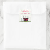 Sticker Carré Funny Ladybug Dead Bug Yoga Pose (Sac)