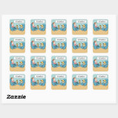 Sticker Carré Funny Lazy Chien en fauteuil (Feuille)