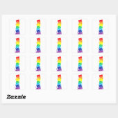 Sticker Carré Funny LGBT Cat Stack Rainbow Gay Pride (Feuille)
