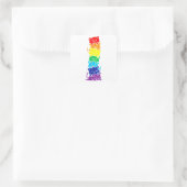 Sticker Carré Funny LGBT Cat Stack Rainbow Gay Pride (Sac)