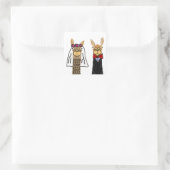 Sticker Carré Funny Llama Mariée et Mariage de chambre (Sac)