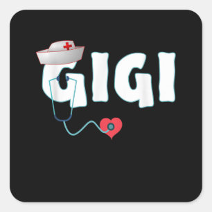 Sticker Carré Funny Nurse Il Icu Rn Cna Gigi Grandma Nursing