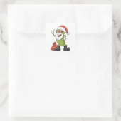 Sticker Carré Funny Pickle Santa Claus (Sac)