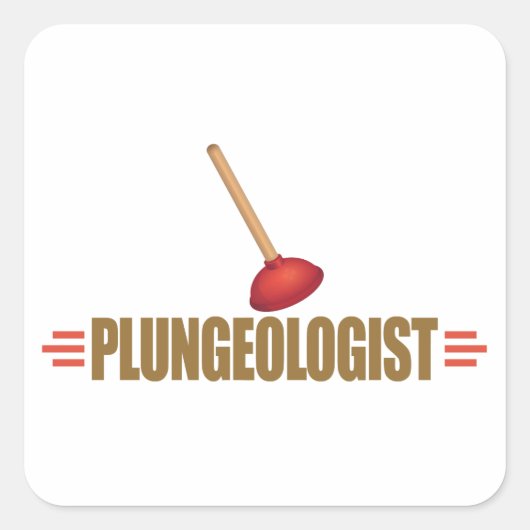 Sticker Carré Funny Plumber (Devant)