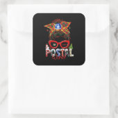 Sticker Carré Funny Postal Worker Leopard Messy Bun.pn (Sac)