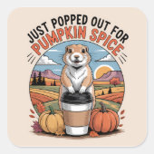 Sticker Carré Funny Prairie Dog Fall Pumpkin Spice Humor (Devant)