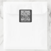 Sticker Carré Funny Programming Software Engineer Gift (Sac)