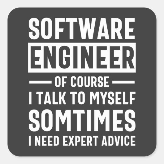 Sticker Carré Funny Programming Software Engineer Gift (Devant)
