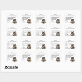 Sticker Carré Funny Raccoon Spirit Humour animal (Feuille)