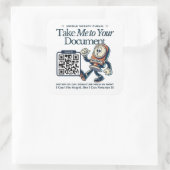 Sticker Carré Funny Retro Mobile Notaire Publicité (Sac)