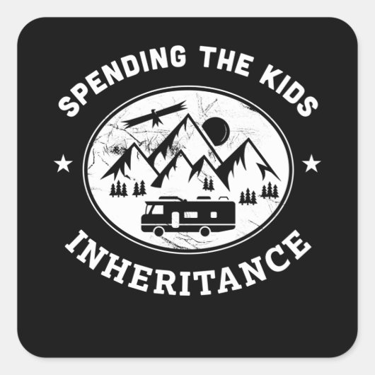 Sticker Carré Funny RV Motorhome Camper Camper Cadeau Camping (Devant)