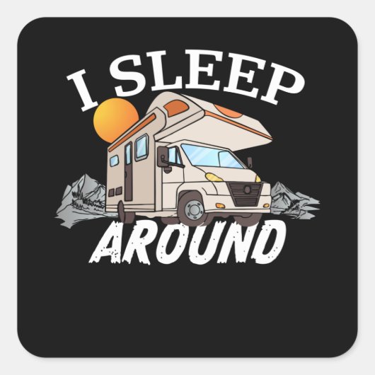 Sticker Carré Funny RV Motorhome Camper van Owner Cadeau (Devant)