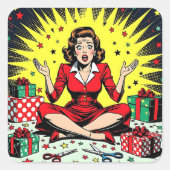 Sticker Carré Funny Sarcastic Christmas Humor (Devant)