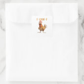 Sticker Carré Funny Screaming Chicken F Caw F Humor (Sac)