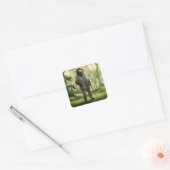 Sticker Carré Funny Sloth Golf Player, (Enveloppe)
