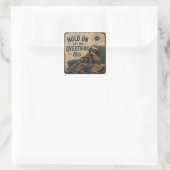 Sticker Carré Funny Sloth Hold On Let Me Overthink This | Rustic (Sac)