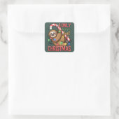 Sticker Carré Funny Sloth Lover Christmas Cute Animal Xmas  (Sac)