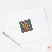 Sticker Carré Funny Sloth Lover Christmas Cute Animal Xmas  (Enveloppe)
