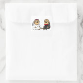 Sticker Carré Funny Sloth Mariée et Mariage de chambre (Sac)