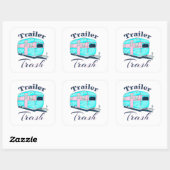 Sticker Carré Funny Trailer Trash RV Camping (Feuille)