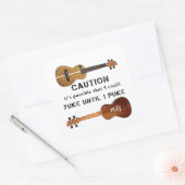 Sticker Carré Funny Ukulele Humour musicien (Enveloppe)