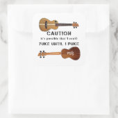 Sticker Carré Funny Ukulele Humour musicien (Sac)