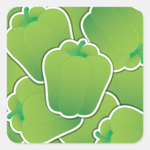 Sticker Carré Funy green pepper