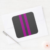Sticker Carré Fuschsia Pink Stripes en fibre de carbone (Enveloppe)