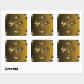 Sticker Carré Fusion Florale de Minuit (Feuille)